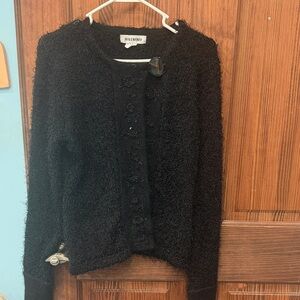 Black Women's Fuzzy Cardigan